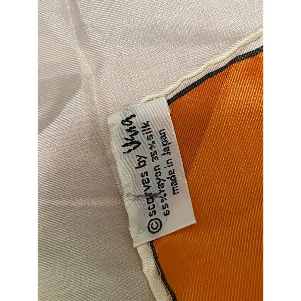 Vintage Vera Neumann Scarf - Ladybug Sign - Orange, Yellow, Red 25.5